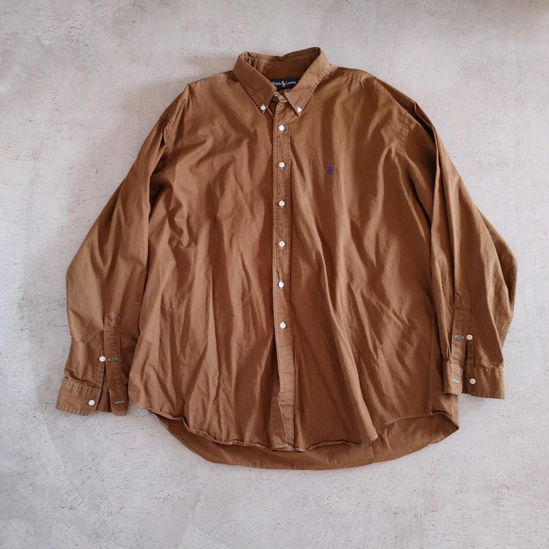 ポロラルフローレン　ボタンダウンシャツ　後染め　XXL