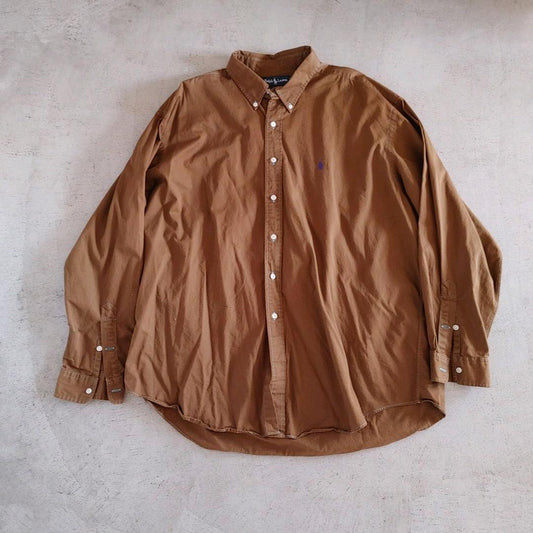 ポロラルフローレン　ボタンダウンシャツ　後染め　XXL
