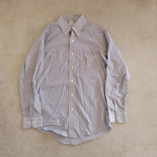 BROOKSBROTHERS milano stripe shirts 15ブルックスブラザーズ　スーピマコットン　ストライプ　ボタンダウンシャツ長袖シャツ