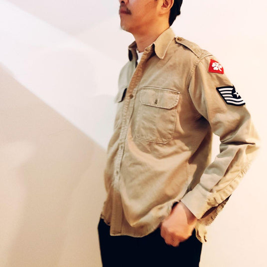used military twill wappen shirts 古着　ユーズド　ミリタリーツイルシャツ　ワッペンシャツ