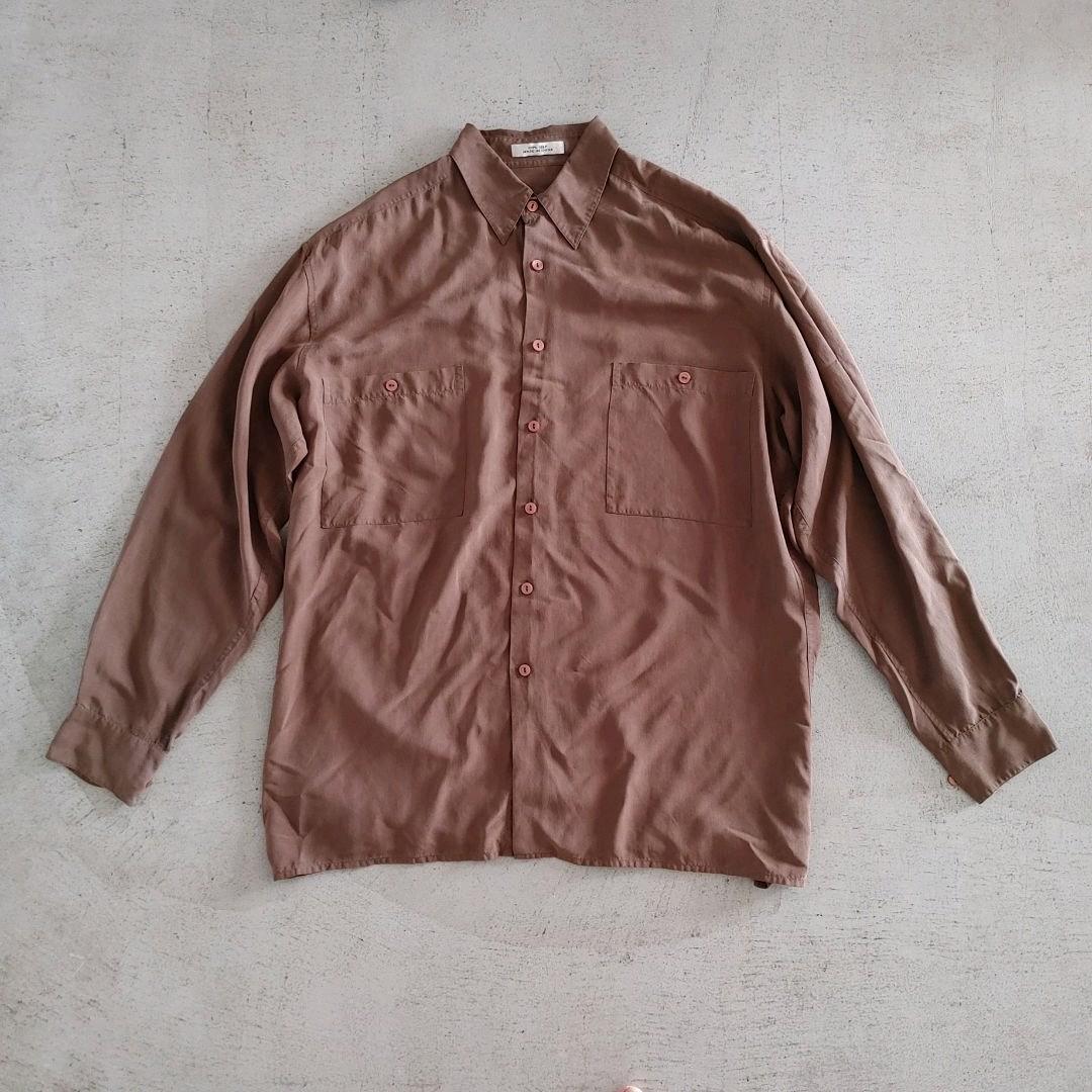 Used Silk 100% Workshirts M 古着　ユーズド　シルク100 シャツ