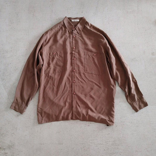 Used Silk 100% Workshirts M 古着　ユーズド　シルク100 シャツ