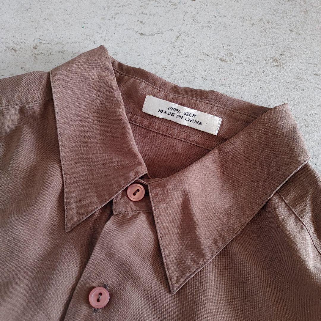 Used Silk 100% Workshirts M 古着　ユーズド　シルク100 シャツ