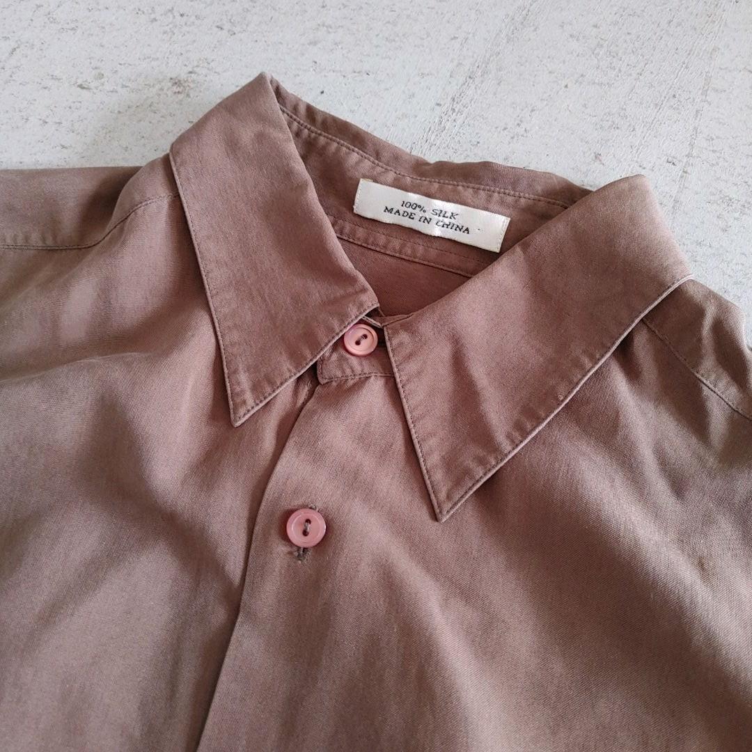 Used Silk 100% Workshirts M 古着　ユーズド　シルク100 シャツ