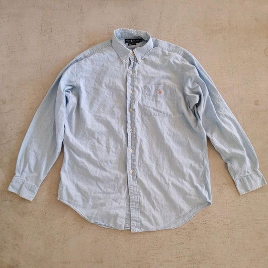 polo ralphlauren chambray shirts L ポロラルフローレン　シャンブレーシャツ　デニムシャツ　L　