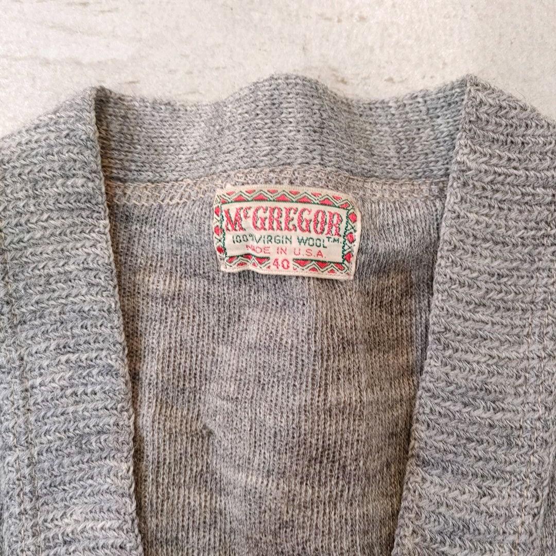 MCGREGOR Old knit cardigan 40　ビンテージ　マクレガー　ニットカーディガン