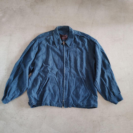 old comme ca du mode indigo linen jacket XL オールド　コムサデモード　インディゴリネン　ジャケット　スイングトップ　藍染