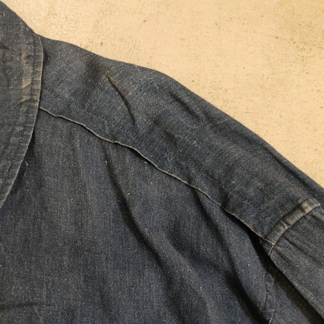old comme ca du mode indigo linen jacket XL オールド　コムサデモード　インディゴリネン　ジャケット　スイングトップ　藍染
