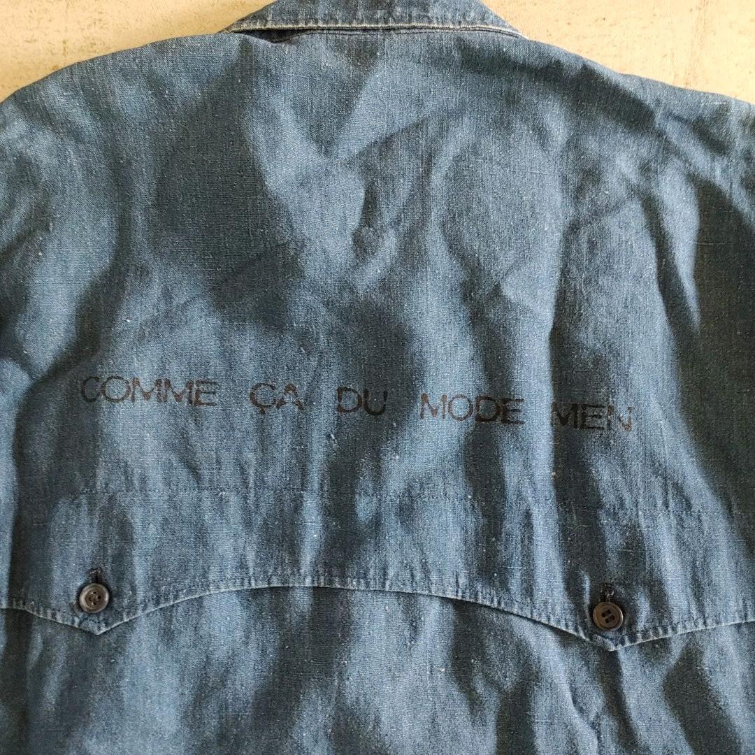 old comme ca du mode indigo linen jacket XL オールド　コムサデモード　インディゴリネン　ジャケット　スイングトップ　藍染